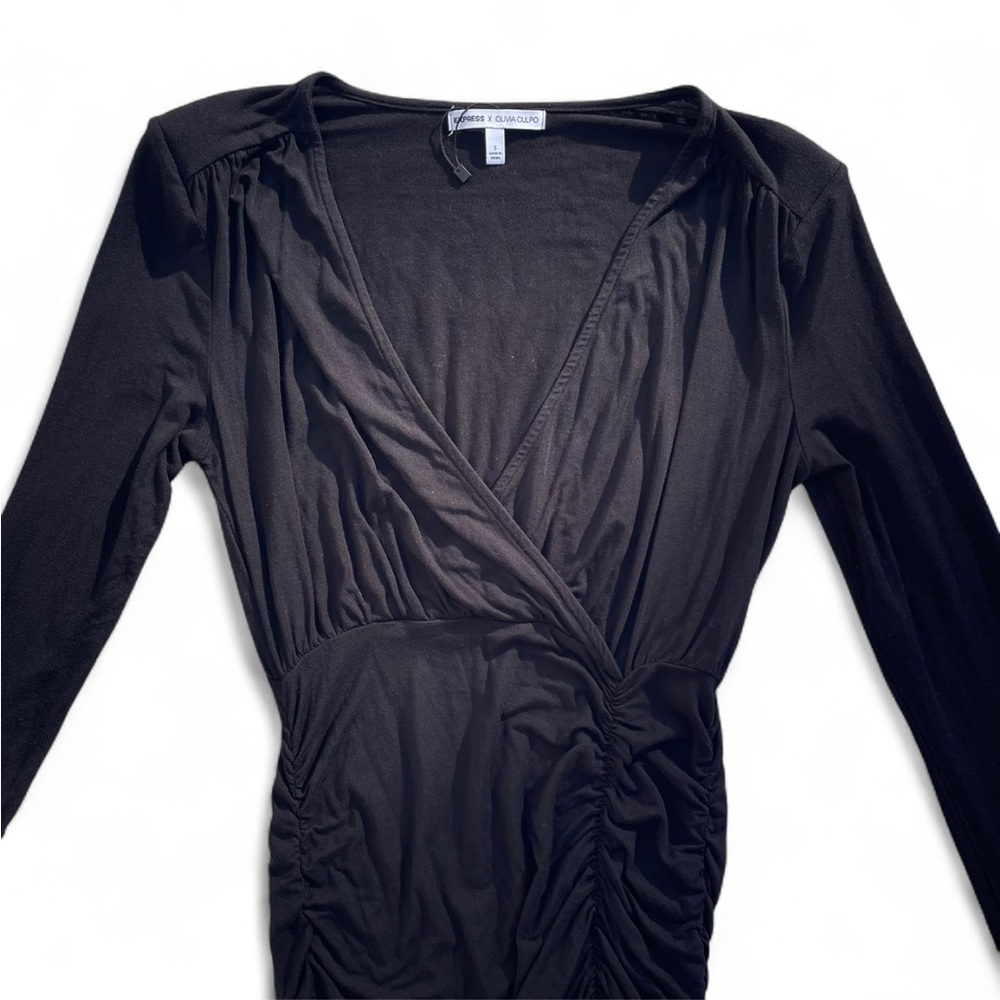 NWOT Express x Olivia Culpo Asymmetrical Surplice Sheath Dress - S - Picture 3 of 6